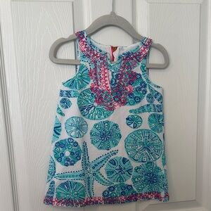 Lilly Pulitzer Blue and Pink Kids Tank Top